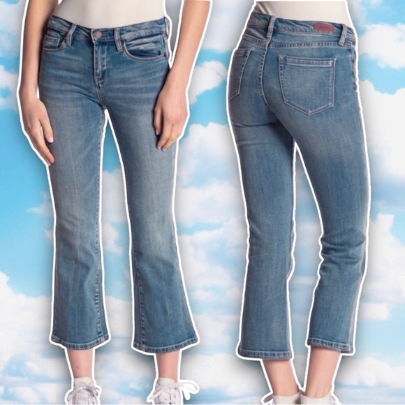 NWT BLANKNYC Kick Flare Crop Jeans Medium Wash Classiccore Closet Staple Size 27 - Picture 1 of 16